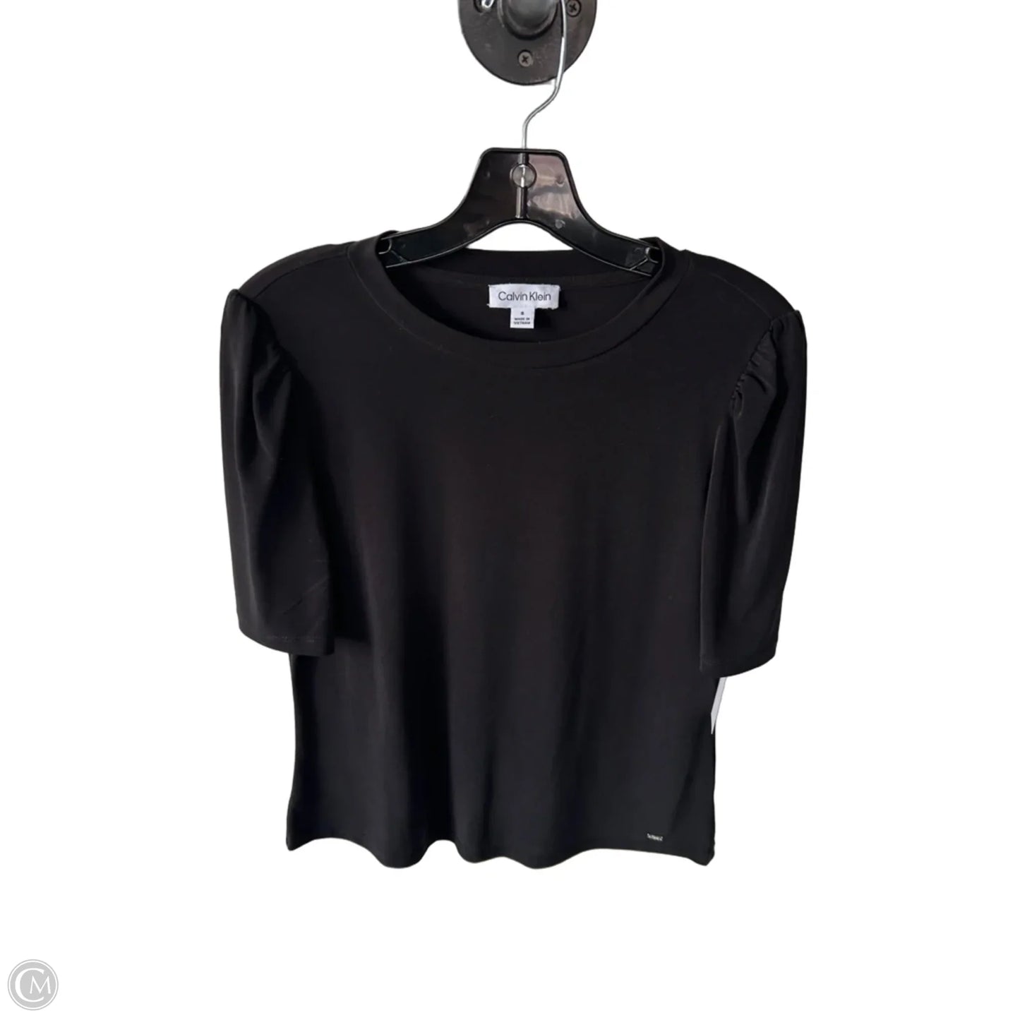 Top Short Sleeve By Calvin Klein In Black, Size: S