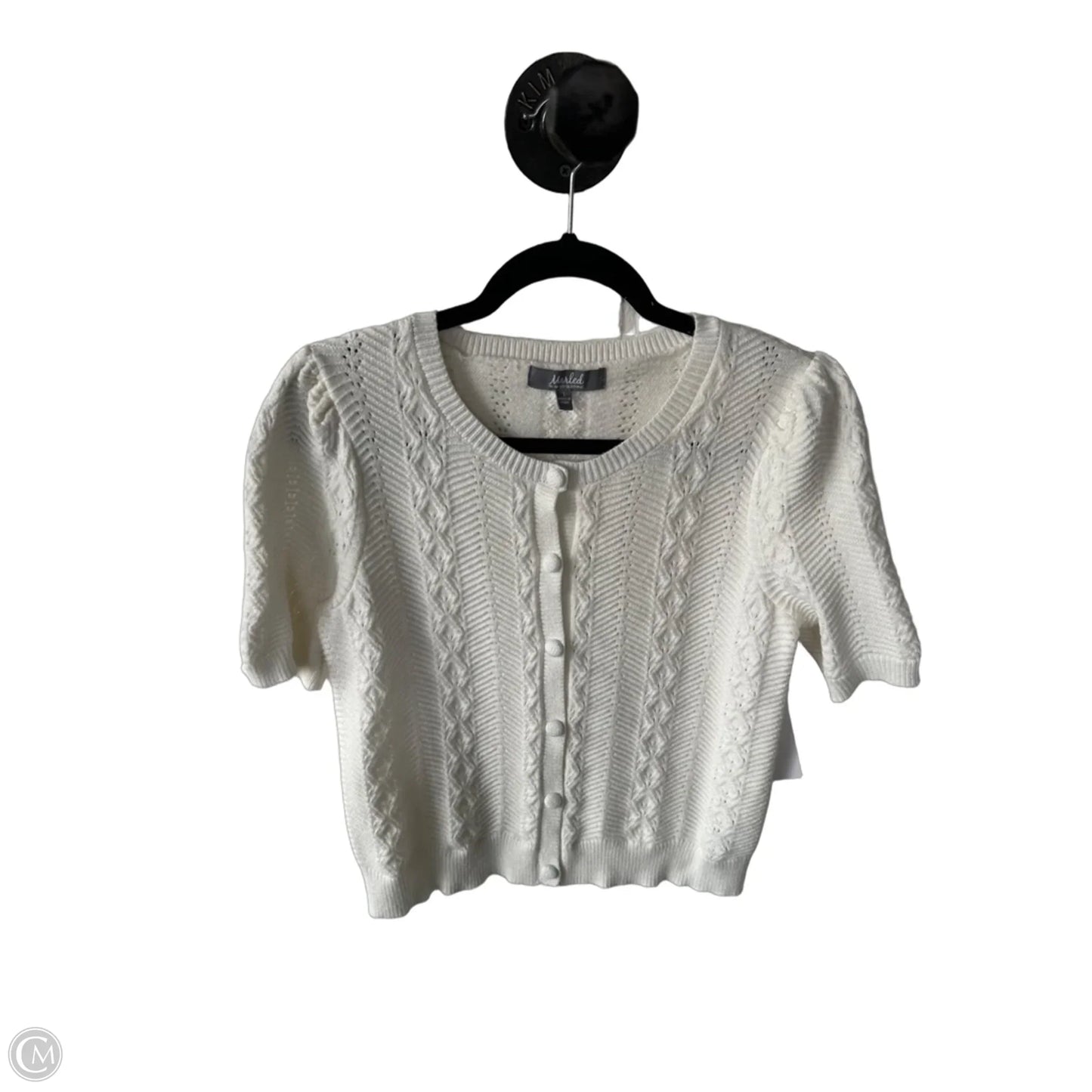 Sweater Short Sleeve By Marled In White, Size: S