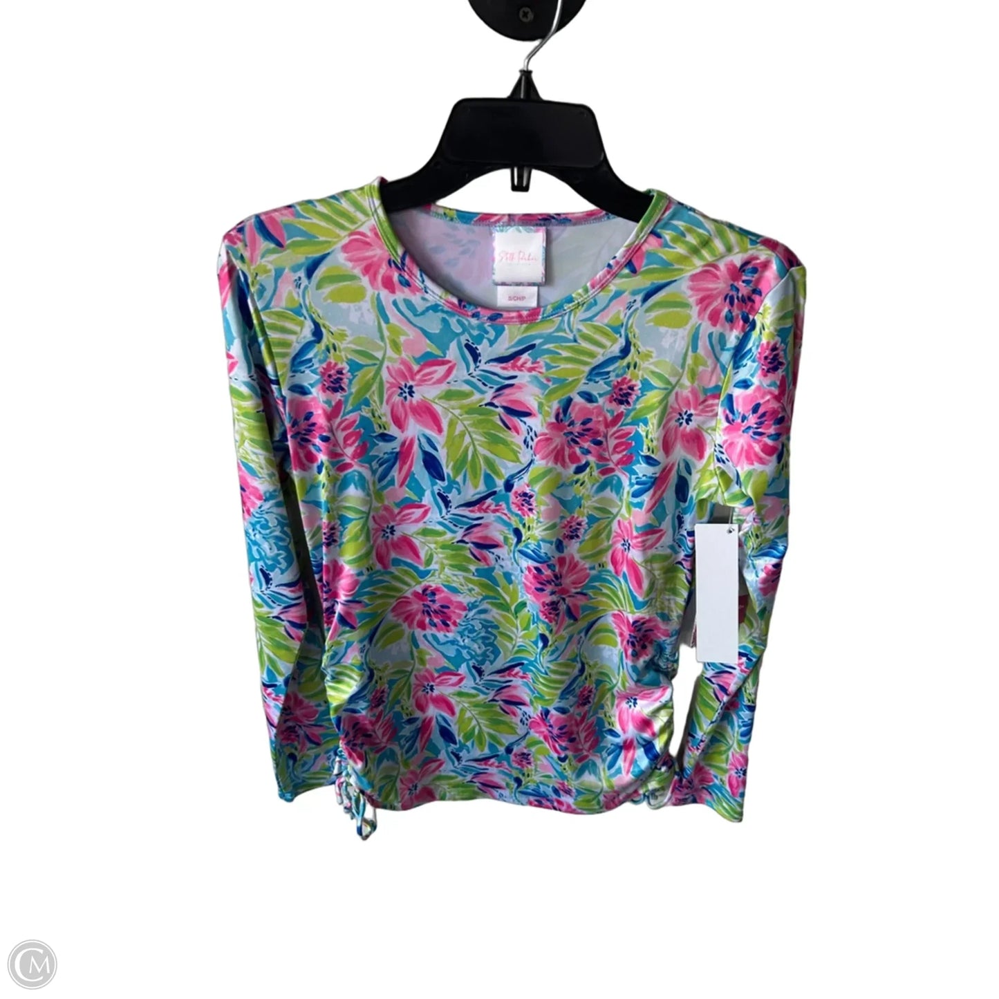 Athletic Top Long Sleeve Crewneck By Stella Parker In Blue & Green, Size: S