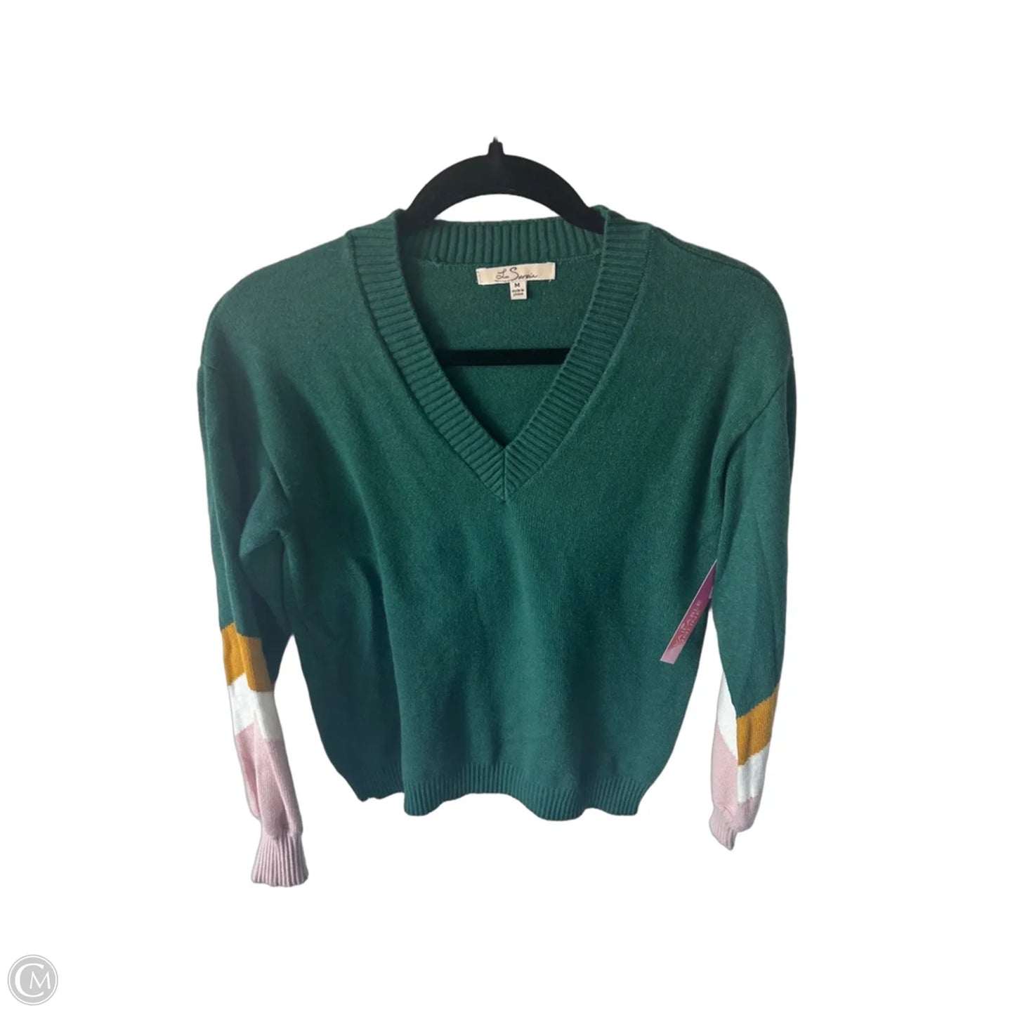 Sweater By Clothes Mentor In Green & Pink, Size: M