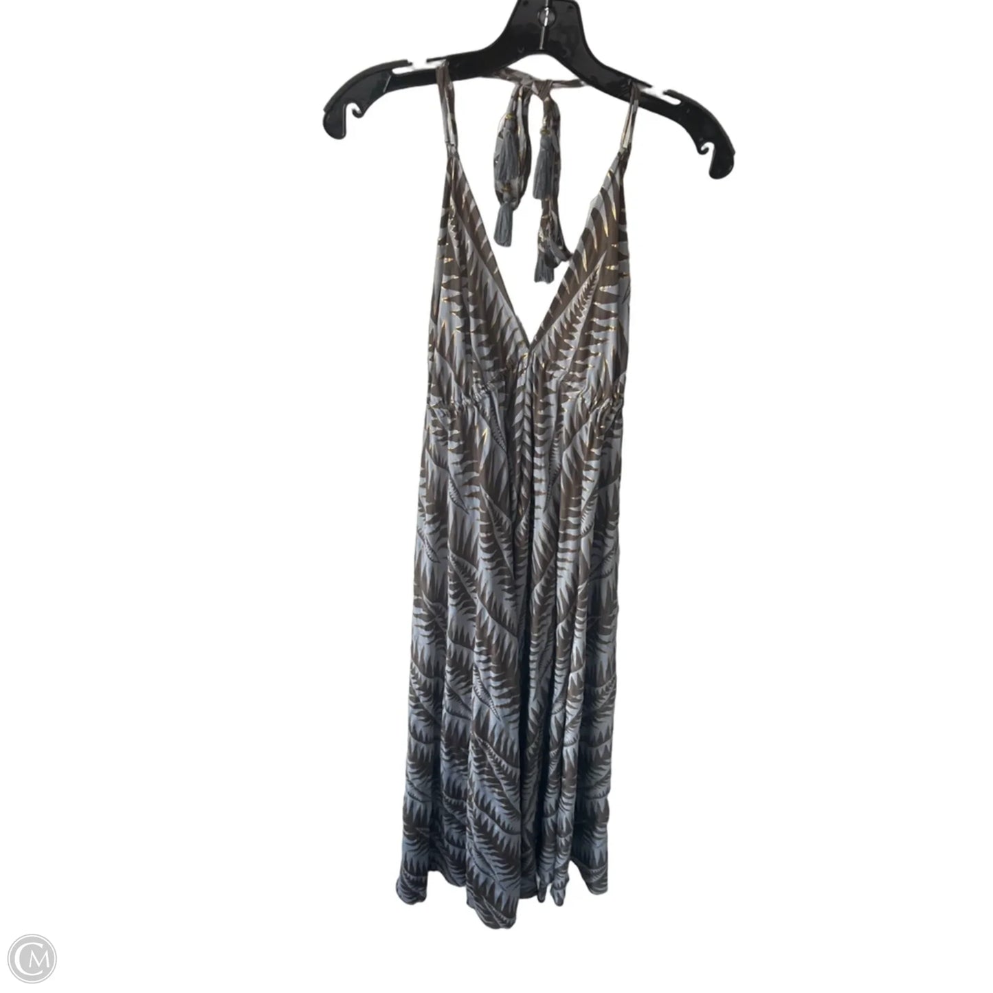 Dress Casual Midi By Clothes Mentor In Brown & Grey, Size: L