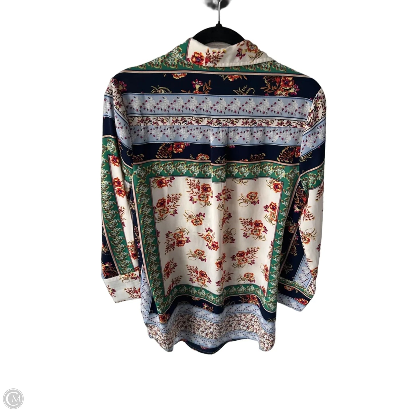 Tunic Long Sleeve By Cmc In Blue & Cream, Size: Xs