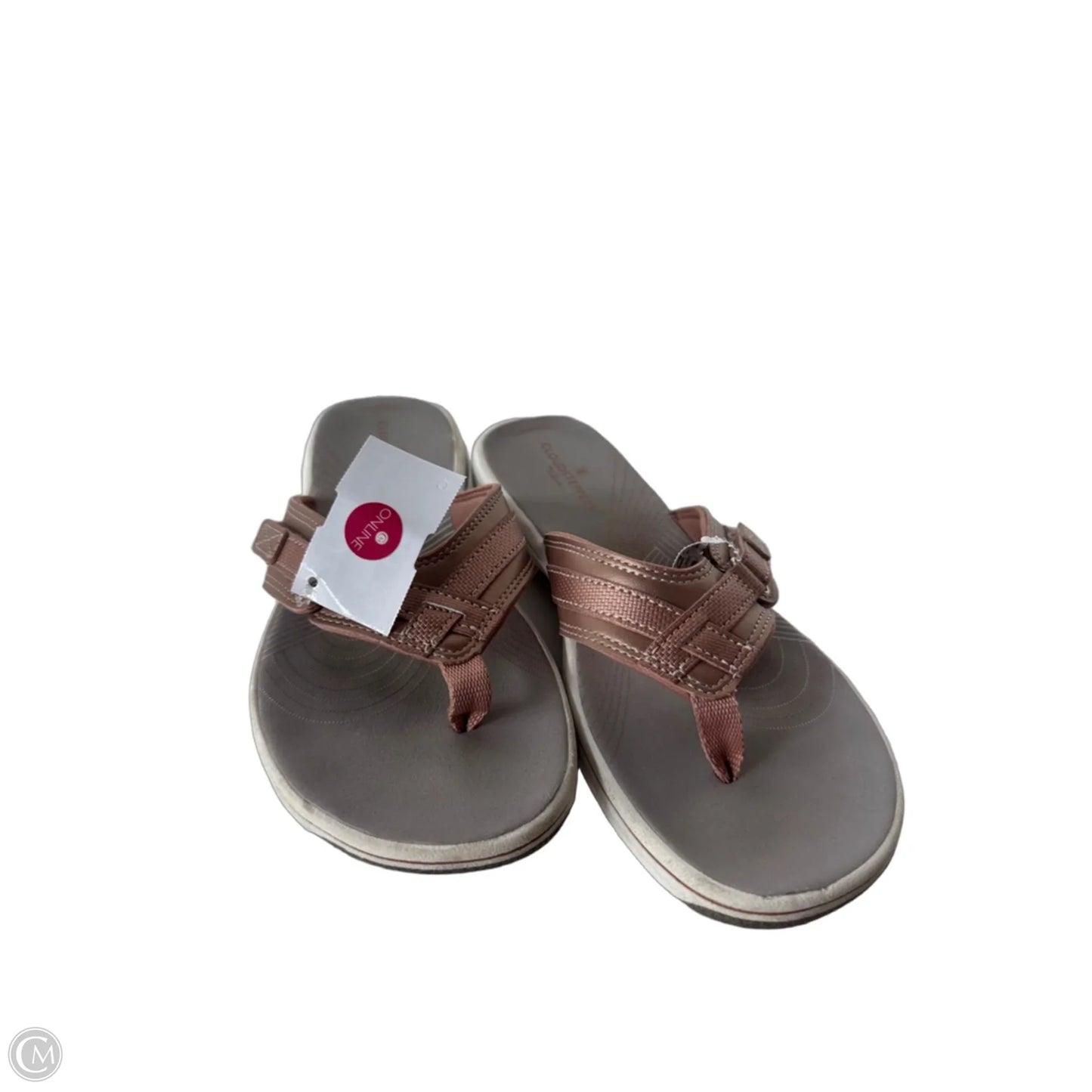 Sandals Flats By Clarks In Grey & Pink, Size: 8