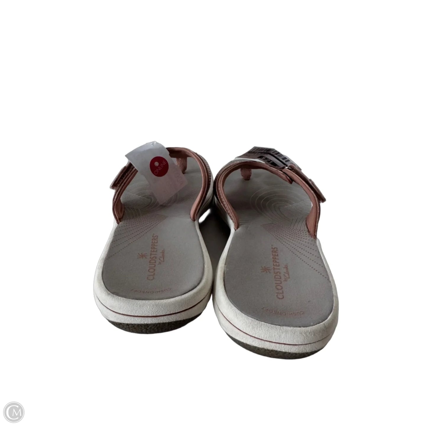 Sandals Flats By Clarks In Grey & Pink, Size: 8