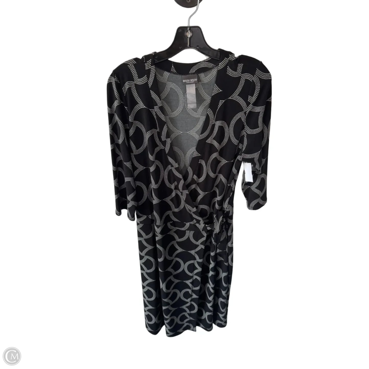 Dress Casual Midi By Bisou Bisou In Black & Tan, Size: L