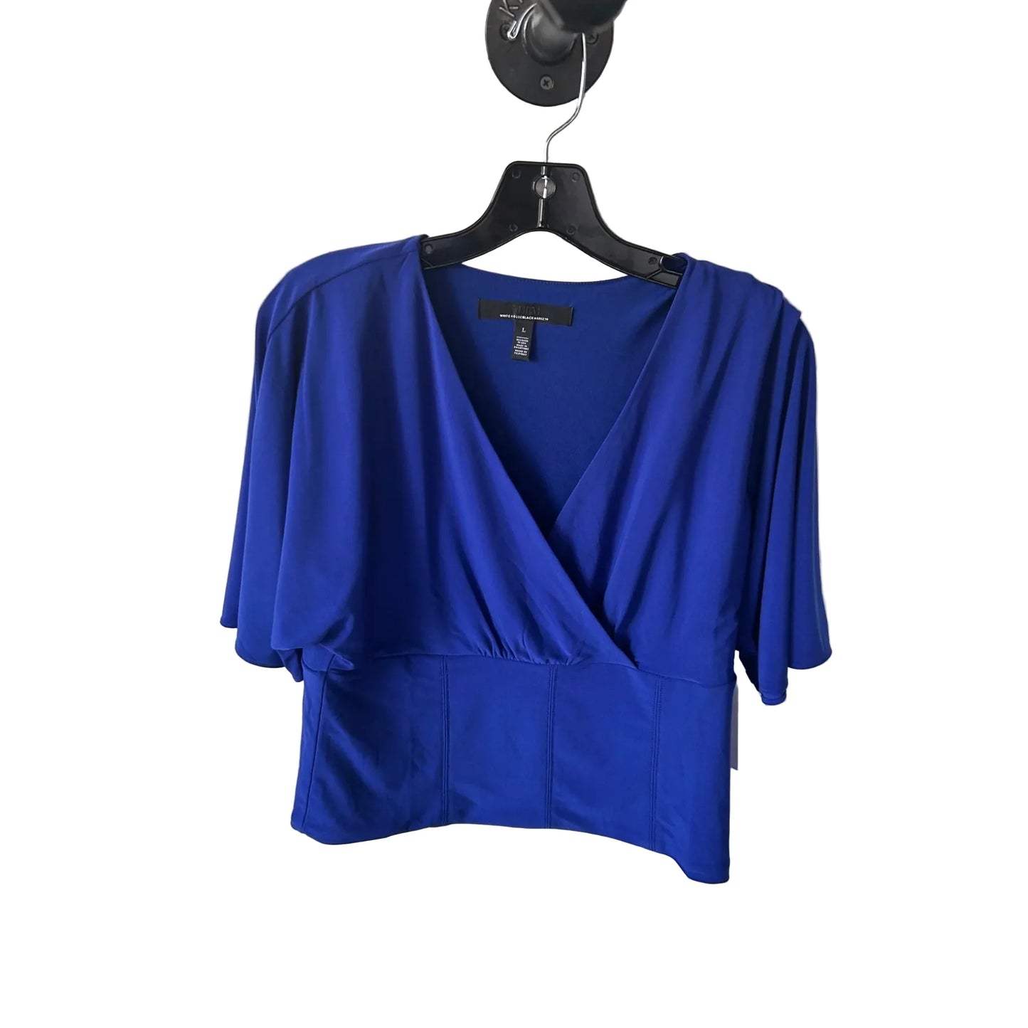 Top Short Sleeve By White House Black Market In Blue, Size: L