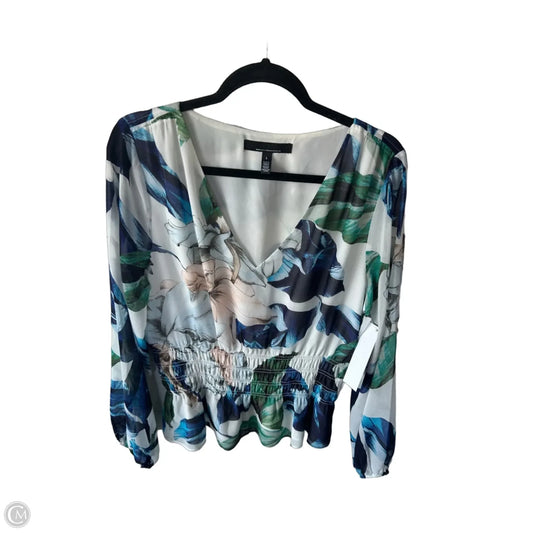 Top Long Sleeve By White House Black Market In Blue & Green, Size: L