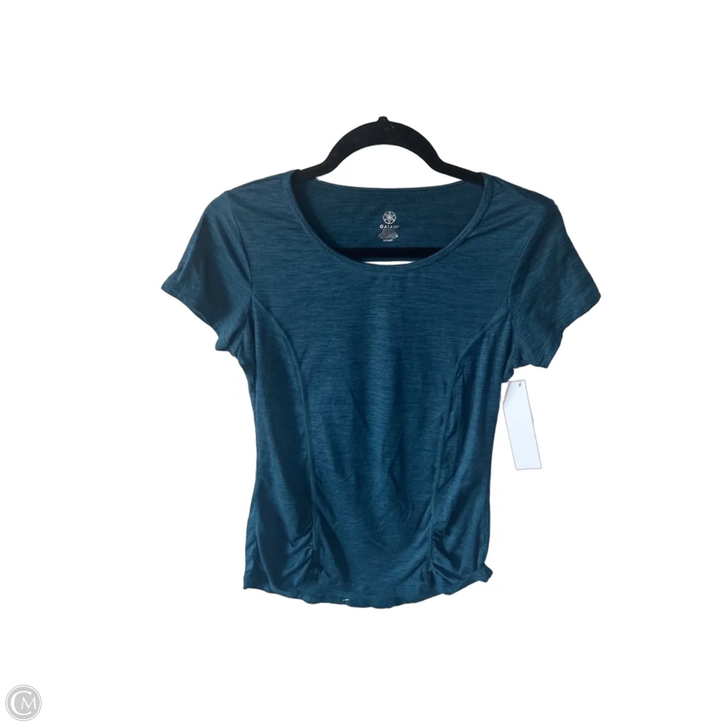 Athletic Top Short Sleeve By Gaiam In Blue, Size: S