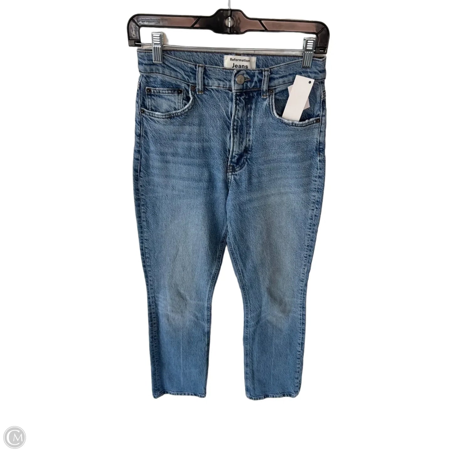Jeans Straight By Reformation In Blue Denim, Size: 2