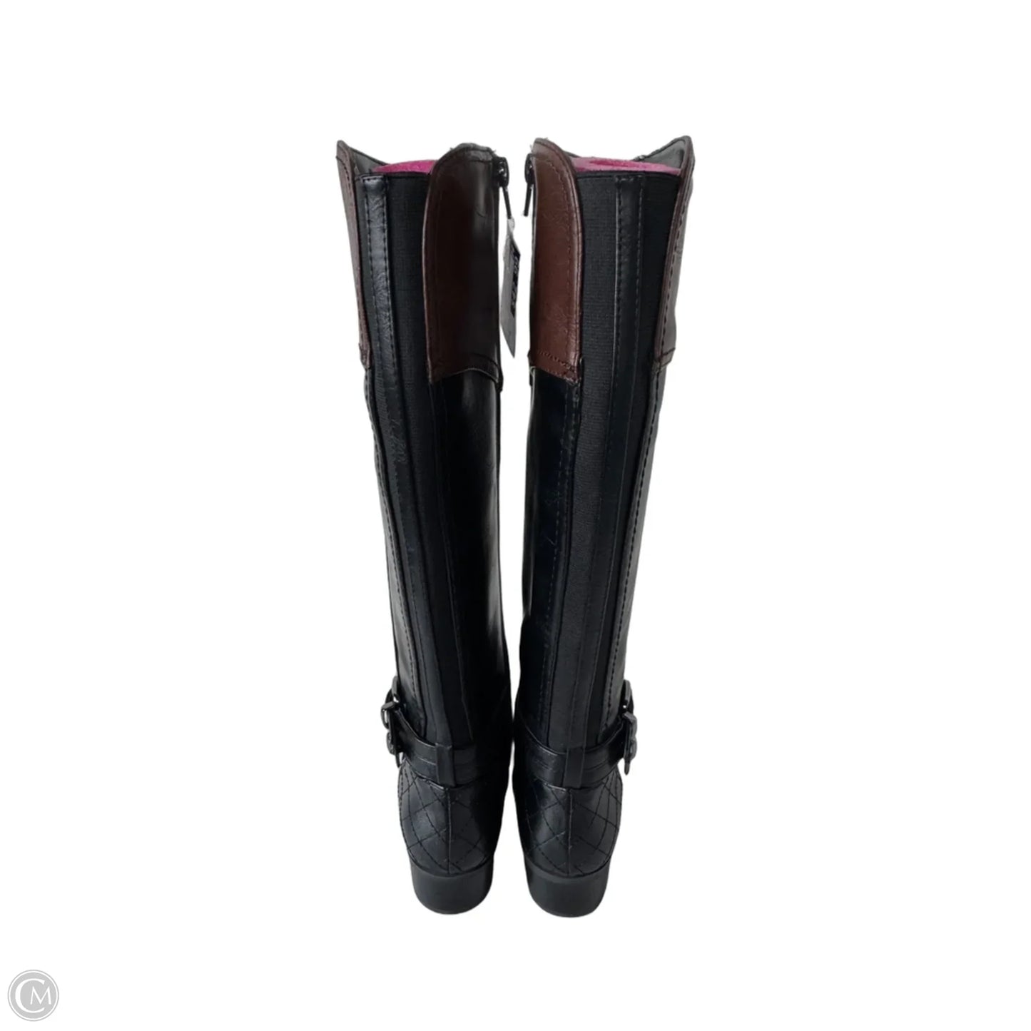 Boots Knee Flats By Unisa In Black & Brown, Size: 6