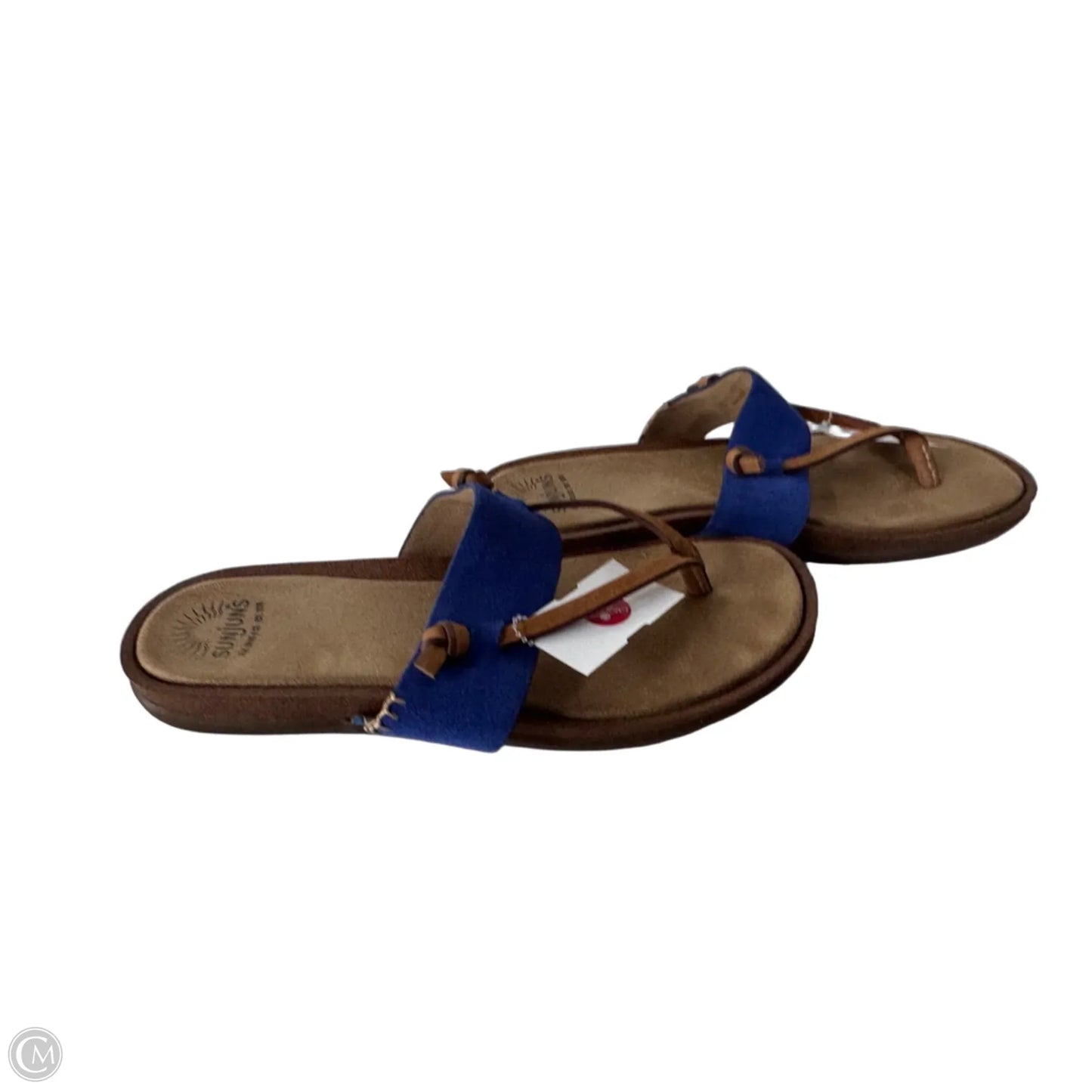 Sandals Flats By Clothes Mentor In Blue & Brown, Size: 9