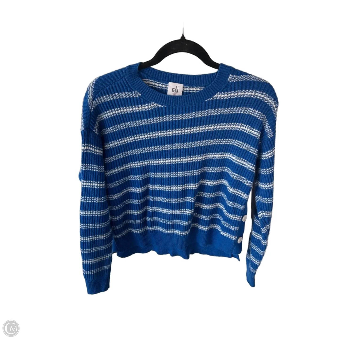 Sweater By Cabi In Blue & White, Size: Xs