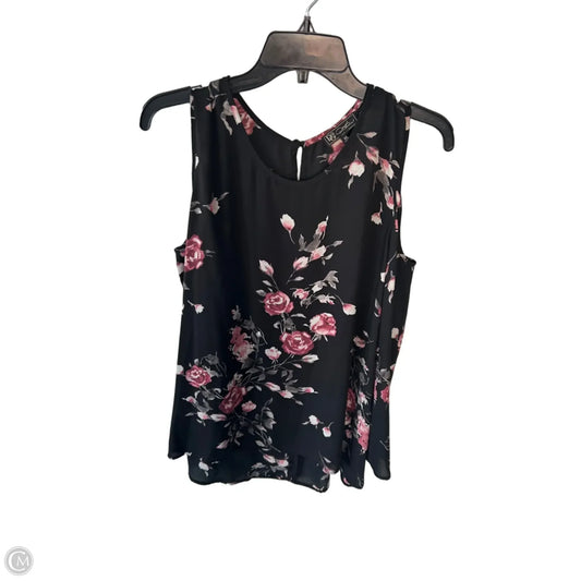 Tunic Sleeveless By Dg2 In Black & Pink, Size: Xl