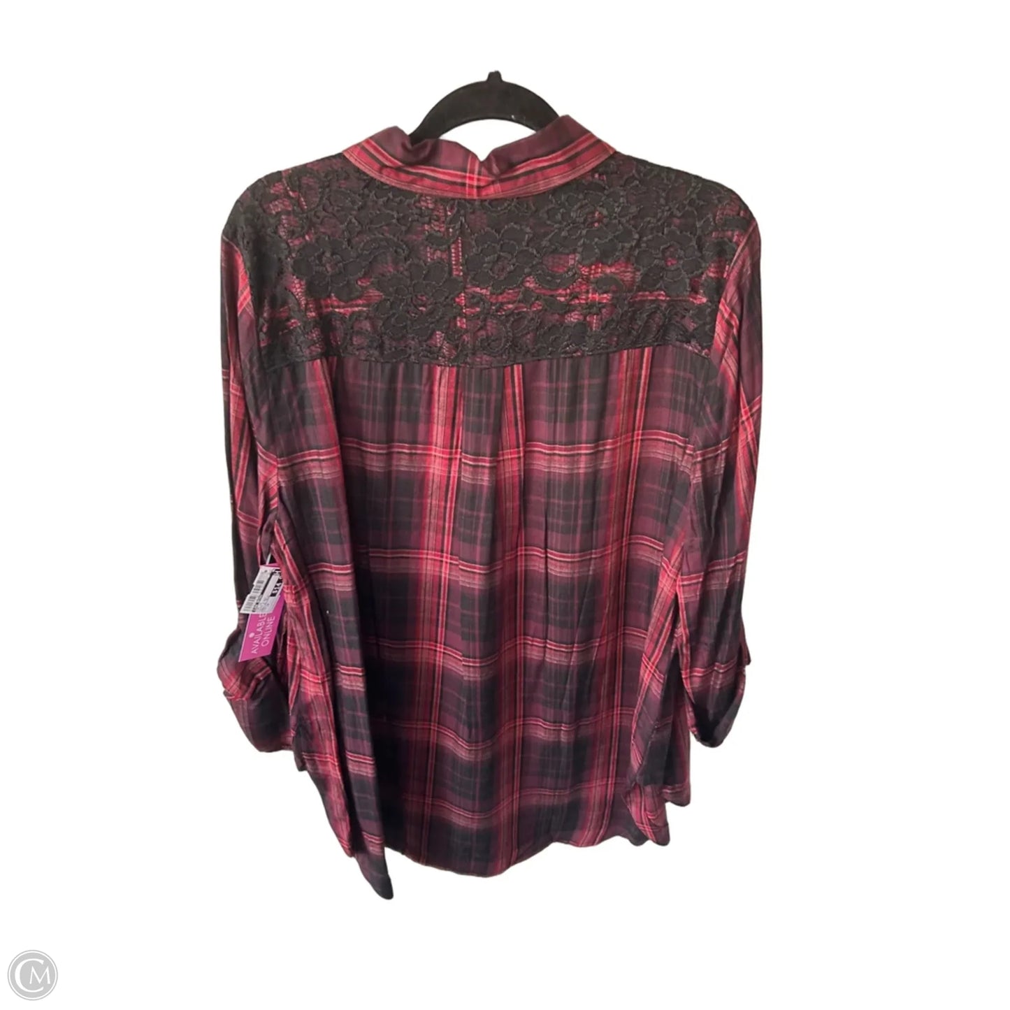 Top Long Sleeve By Lane Bryant In Black & Red, Size: 1x