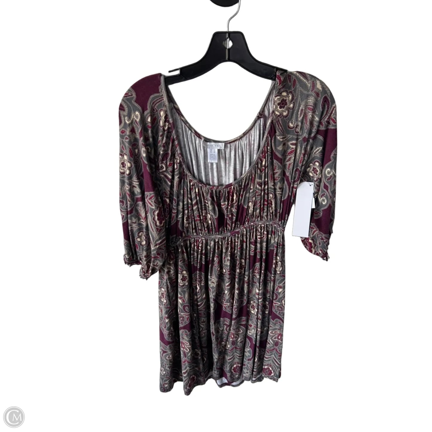 Dress Casual Short By London Times In Grey & Purple, Size: L