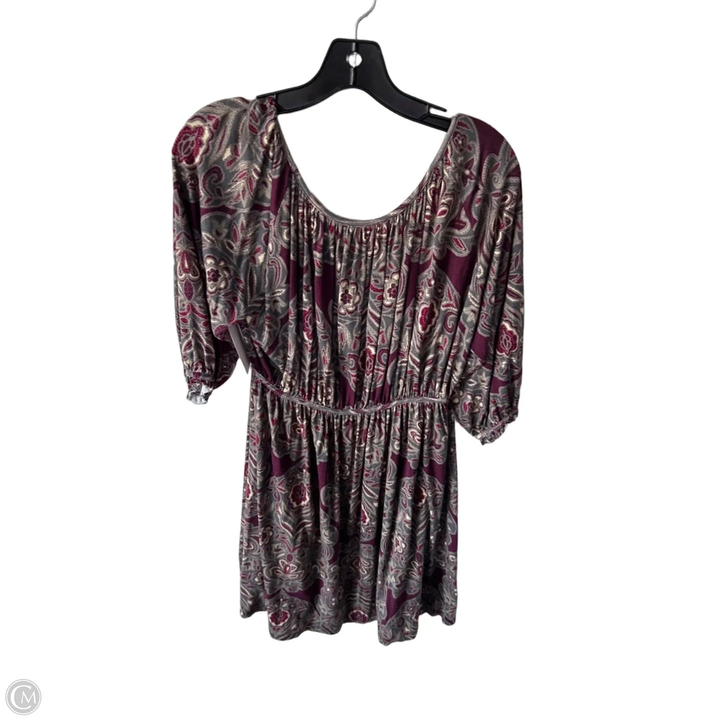 Dress Casual Short By London Times In Grey & Purple, Size: L
