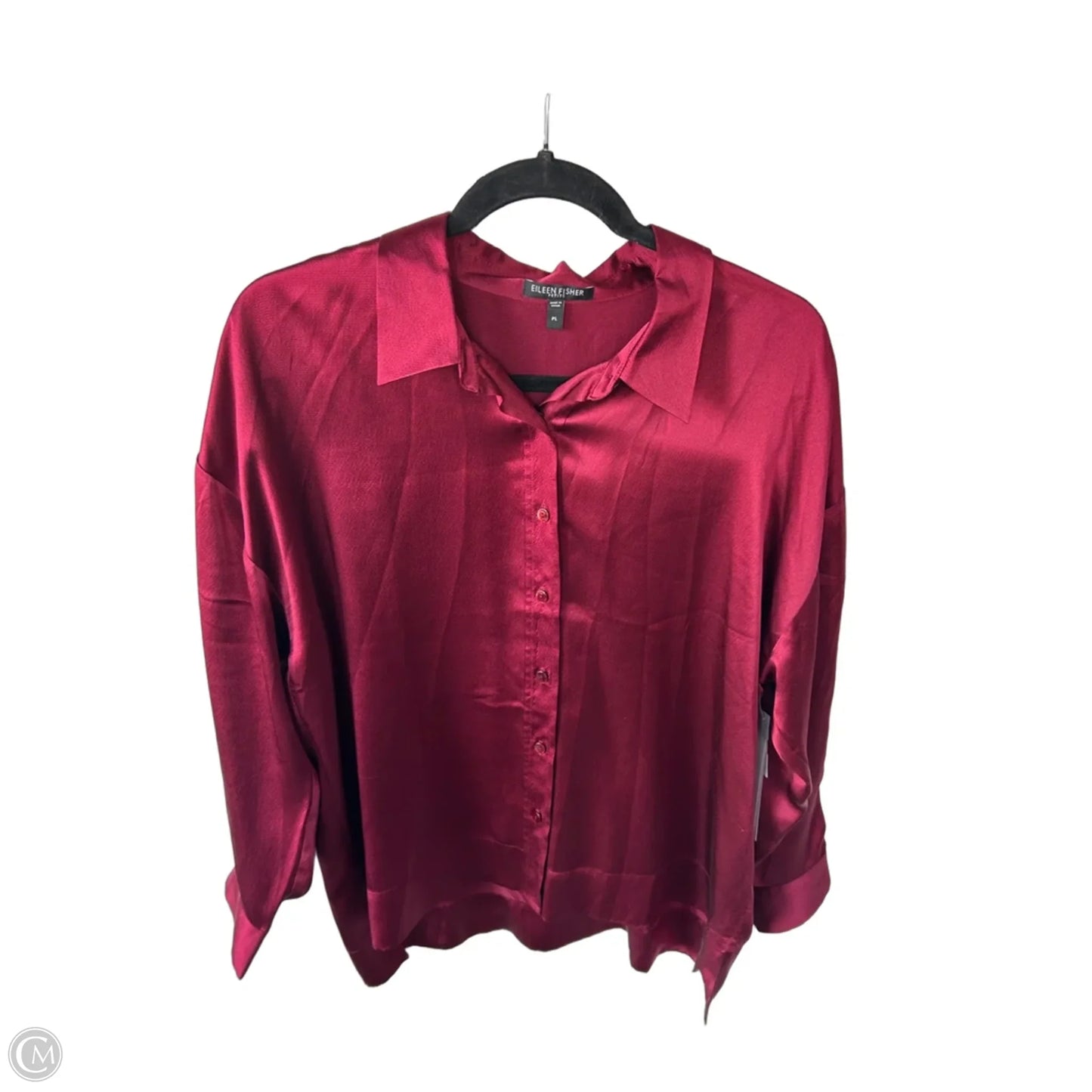 Blouse Long Sleeve By Eileen Fisher In Red, Size: Lp