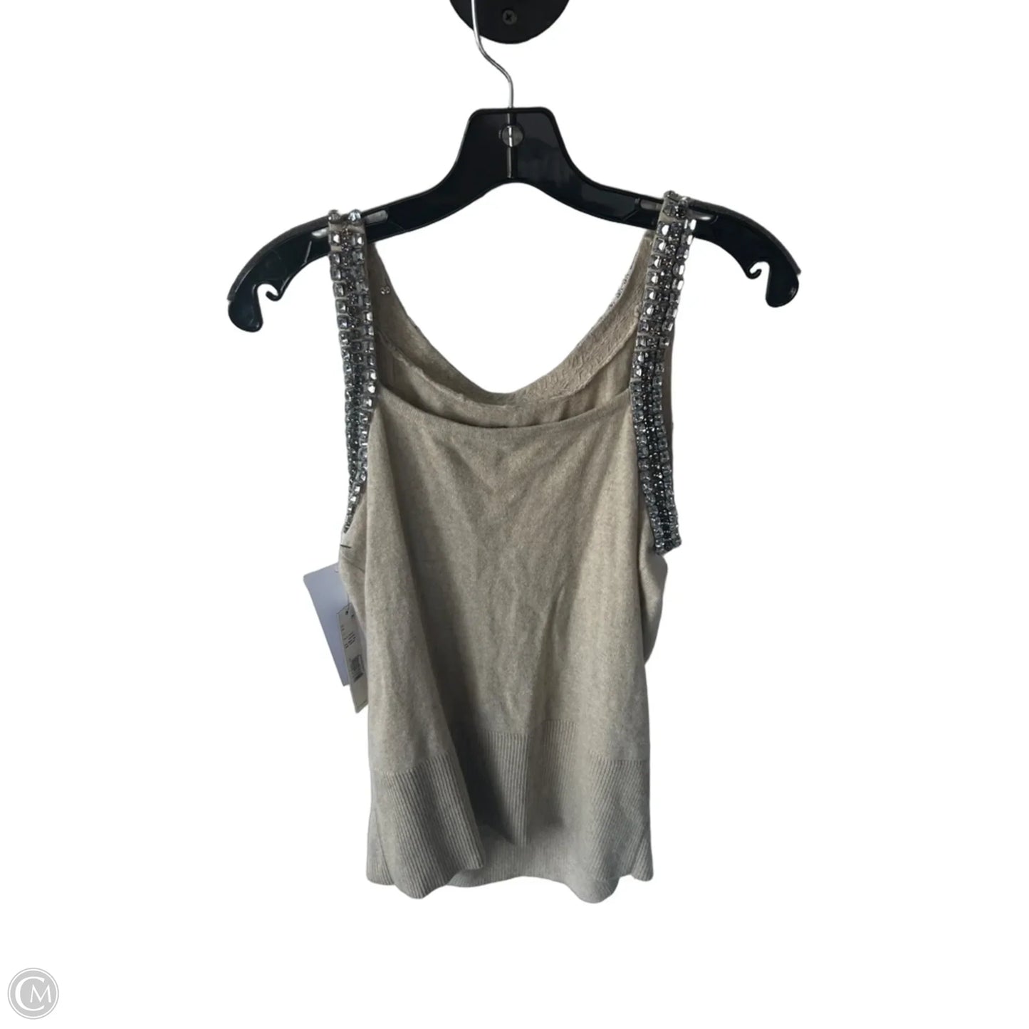 Vest Sweater By Elie Tahari In Silver & Tan, Size: M