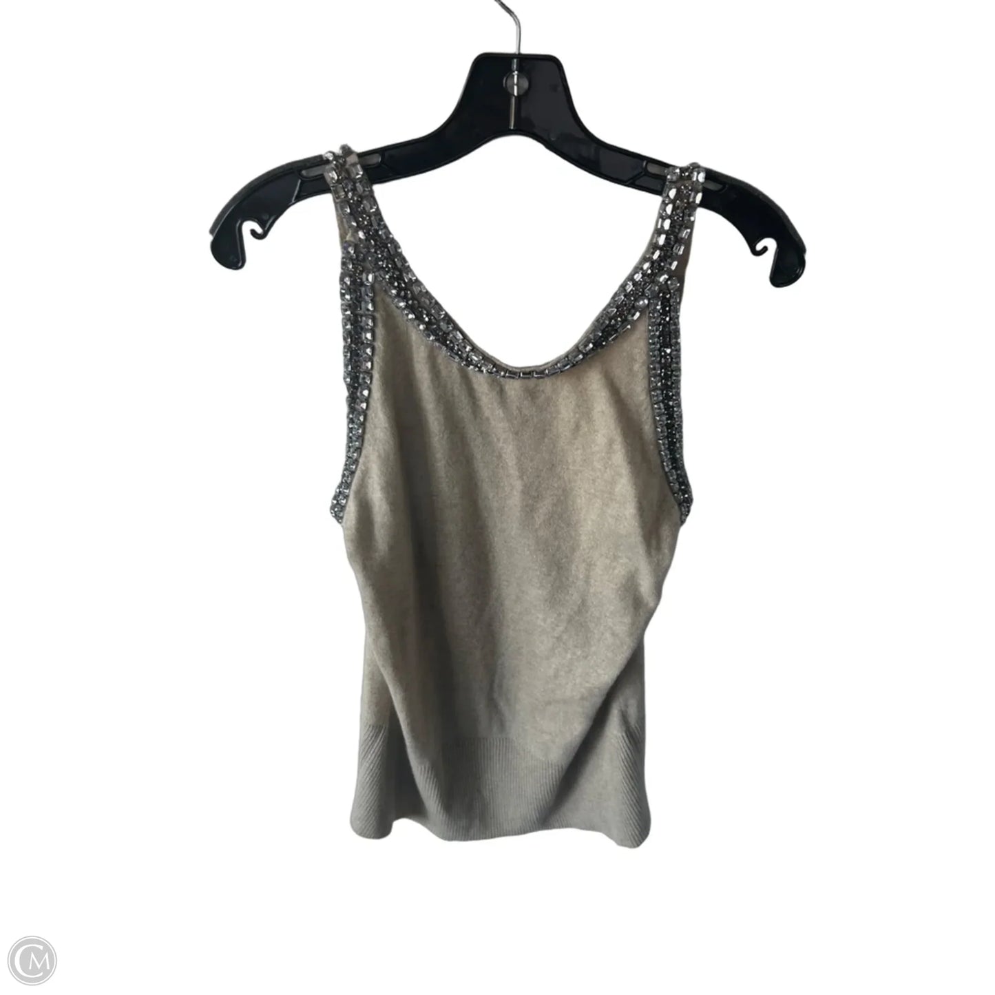 Vest Sweater By Elie Tahari In Silver & Tan, Size: M