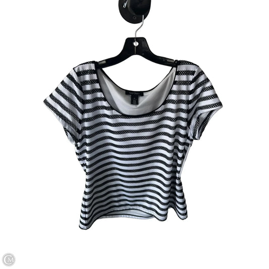 Top Short Sleeve By White House Black Market In Black & White, Size: Xl