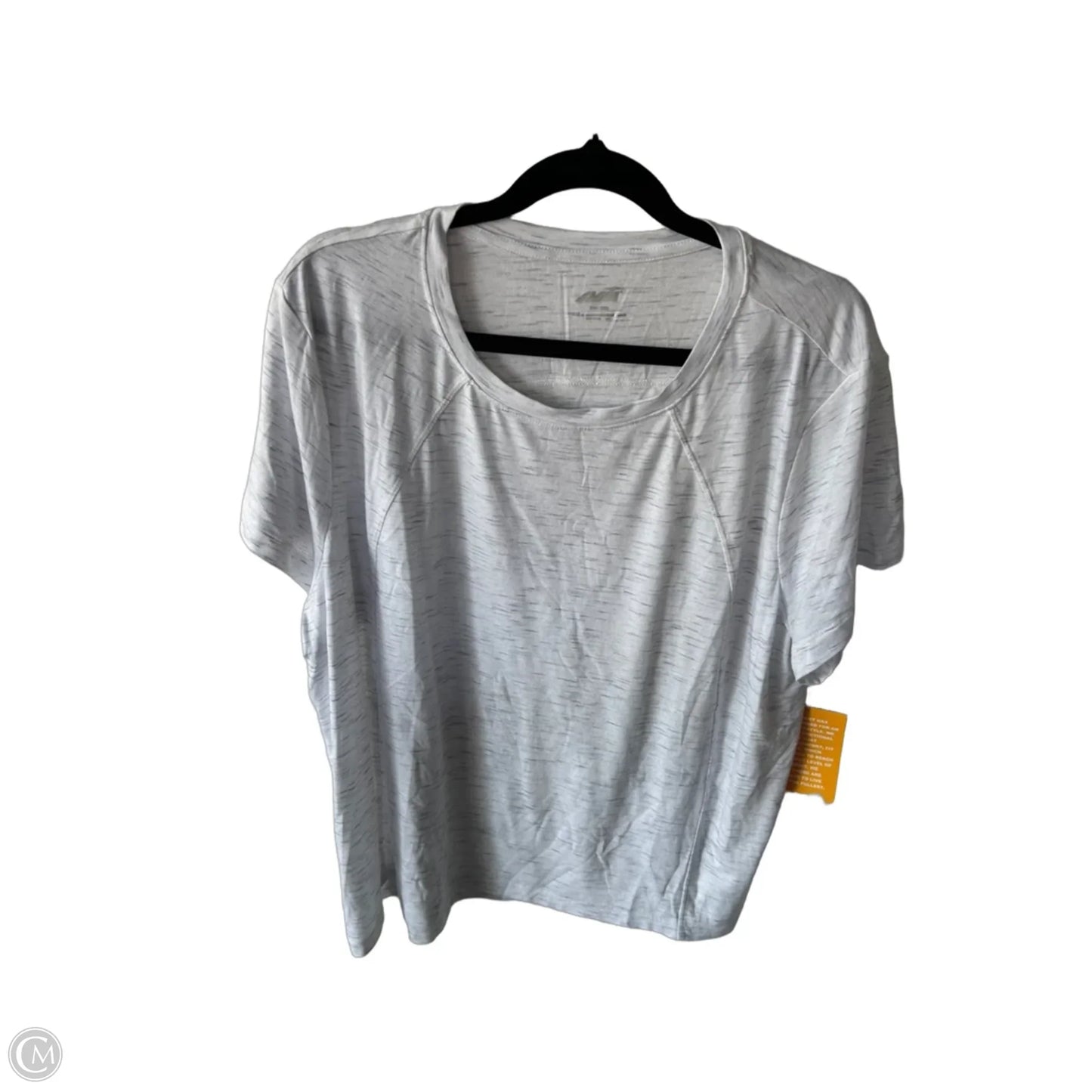 Athletic Top Short Sleeve By Avia In Grey & White, Size: Xxl