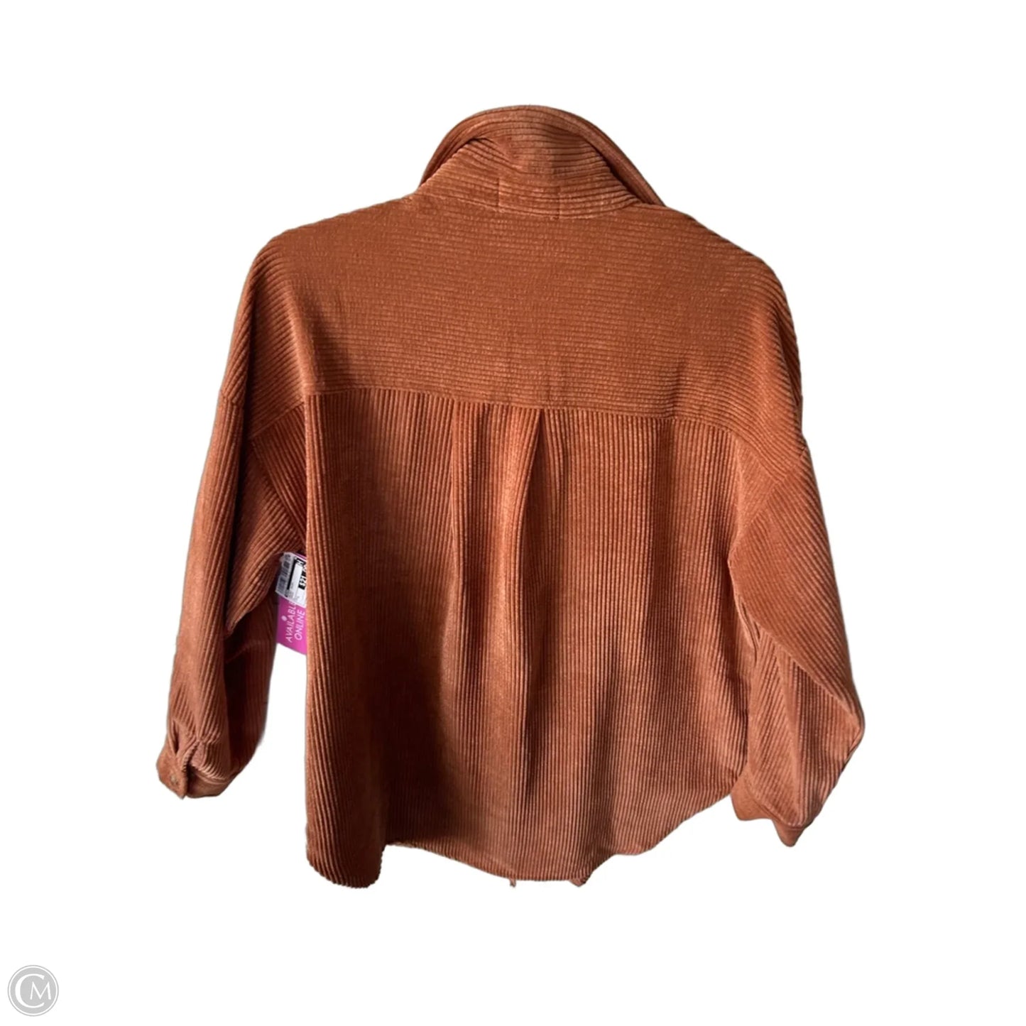 Jacket Shirt By Aura In Orange, Size: S