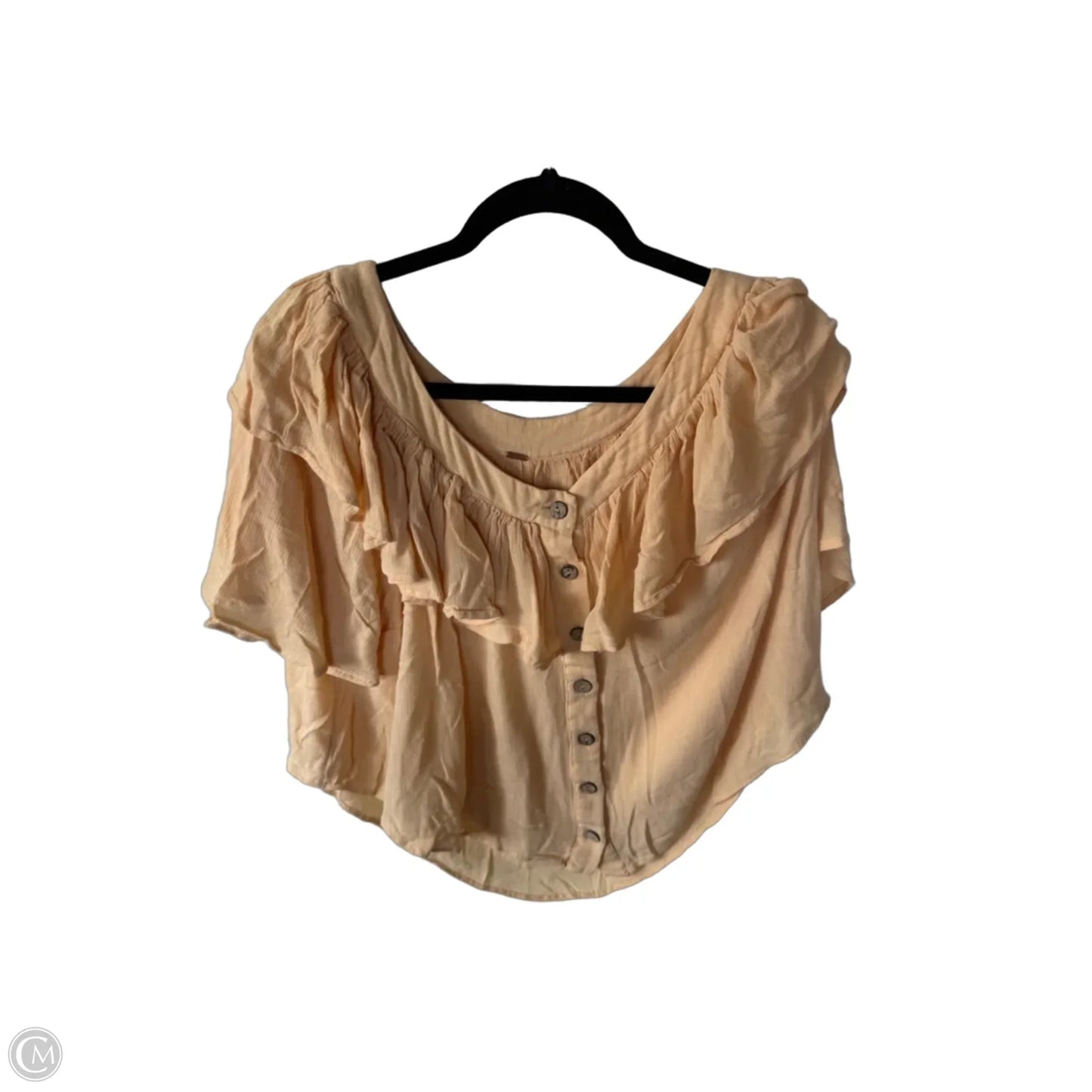 Top Short Sleeve By Free People In Yellow, Size: M