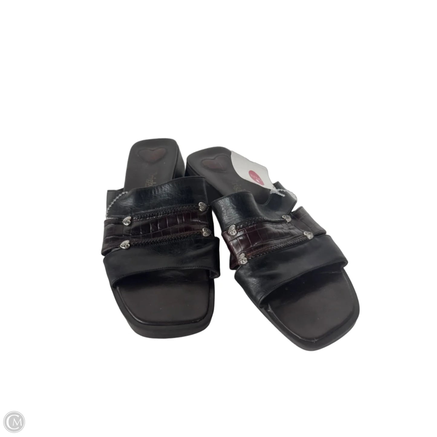 Sandals Flats By Brighton In Black & Brown, Size: 7.5
