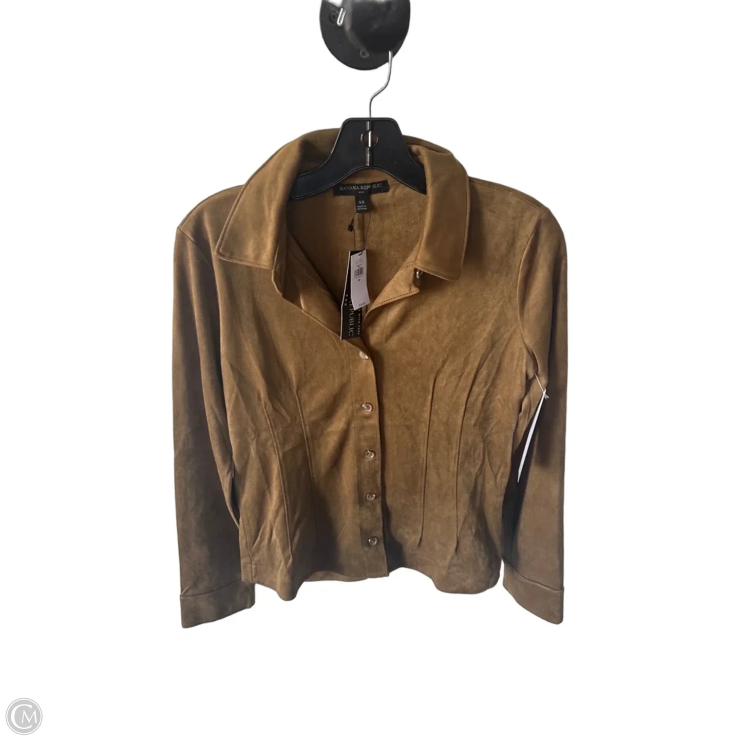 Blouse Long Sleeve By Banana Republic In Brown, Size: Xs