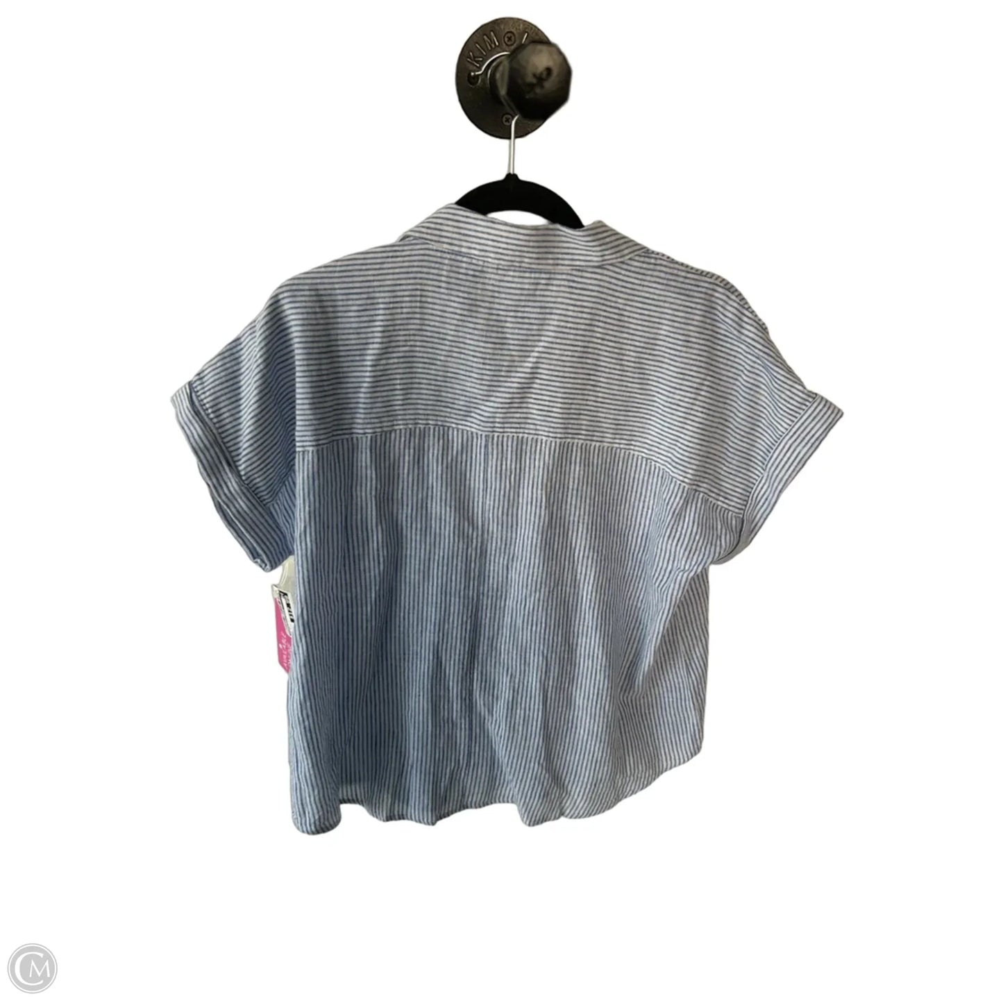 Top Short Sleeve By Beachlunchlounge In Blue & White, Size: L