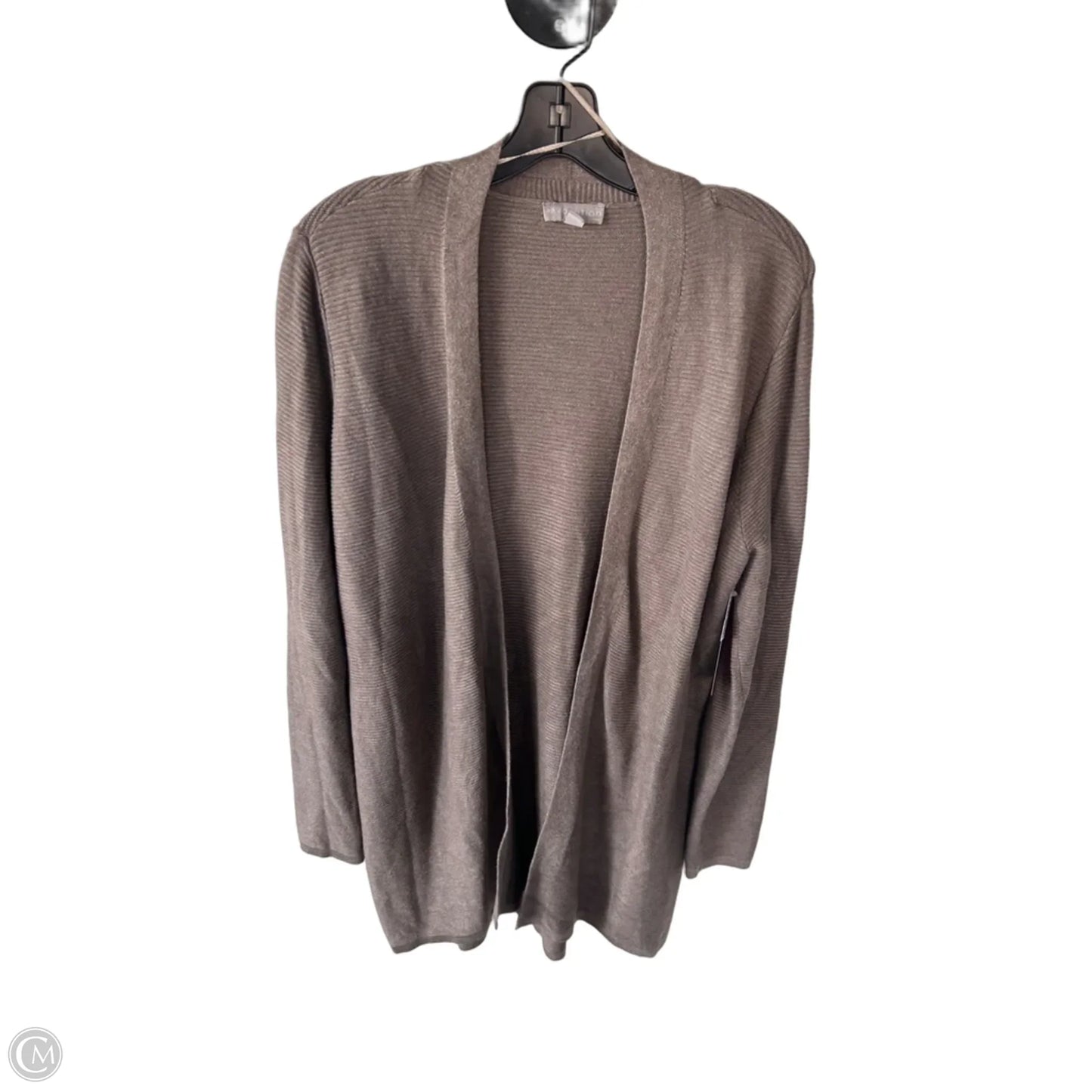 Sweater Cardigan By Evolution In Brown, Size: L