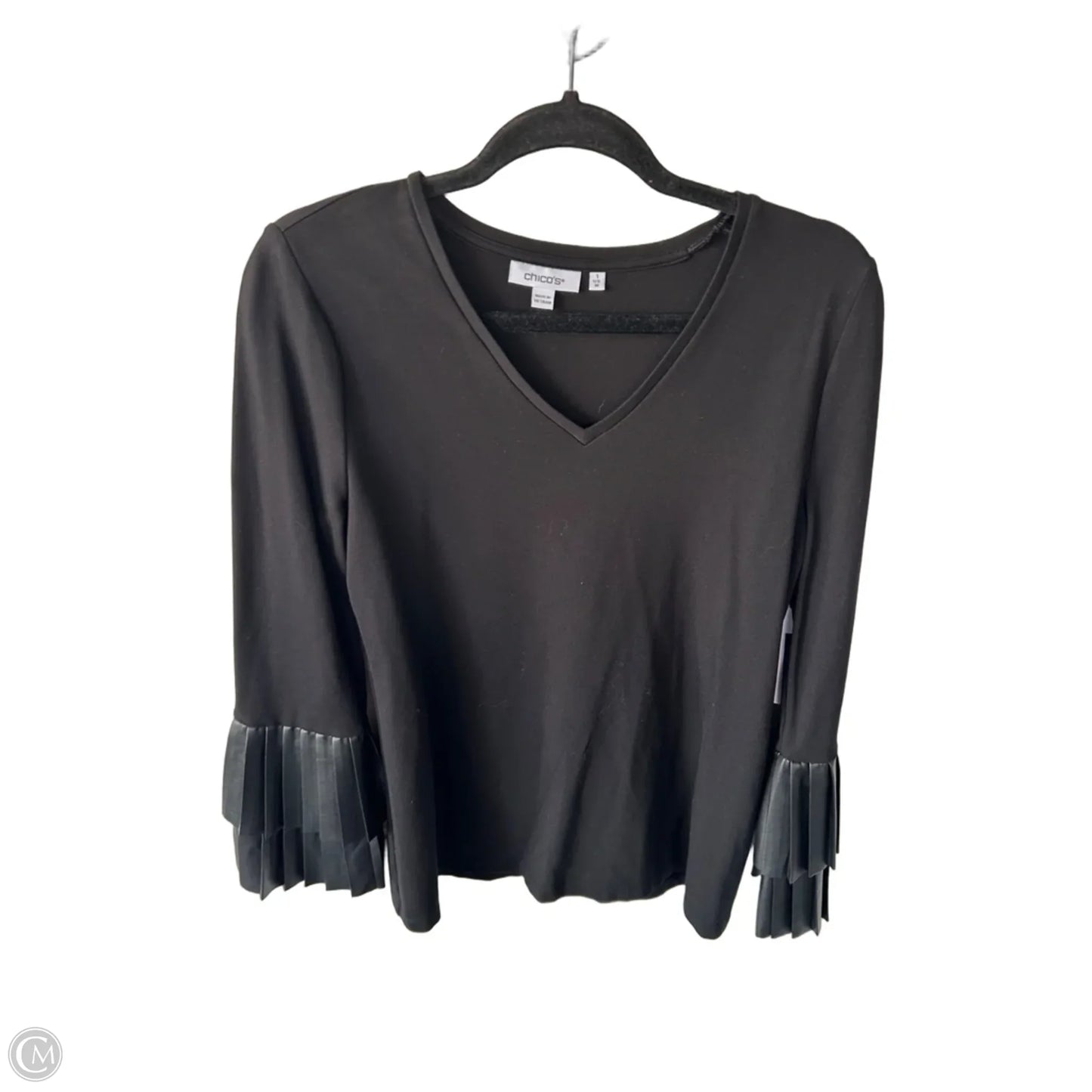 Top Long Sleeve By Chicos In Black, Size: M