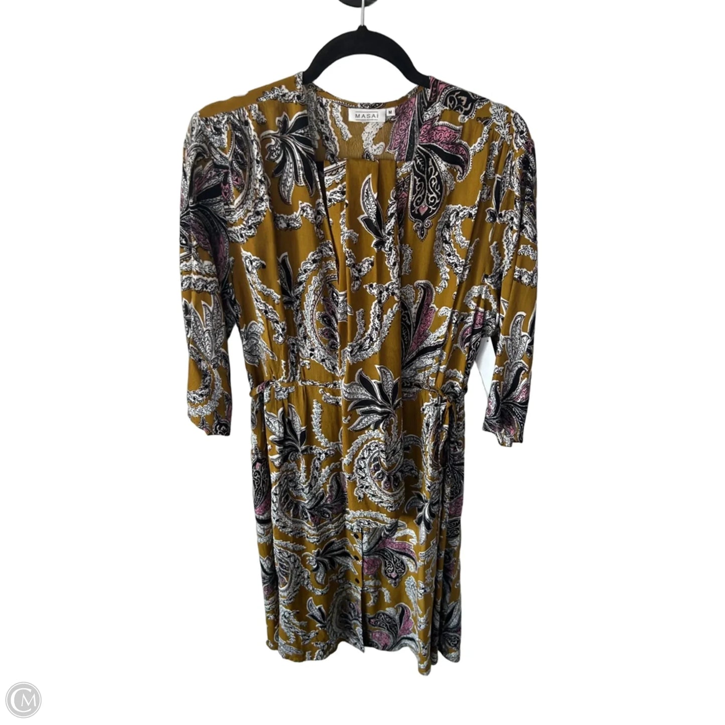 Dress Casual Midi By Cmc In Black & Green, Size: M