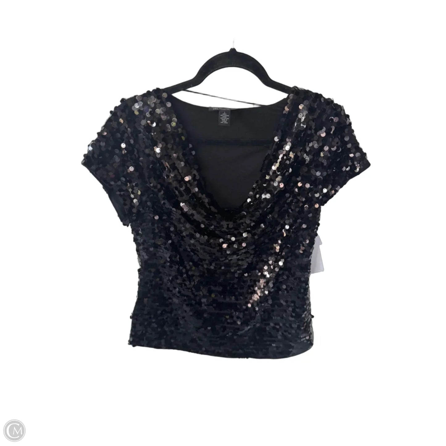 Top Short Sleeve By Inc In Black, Size: L