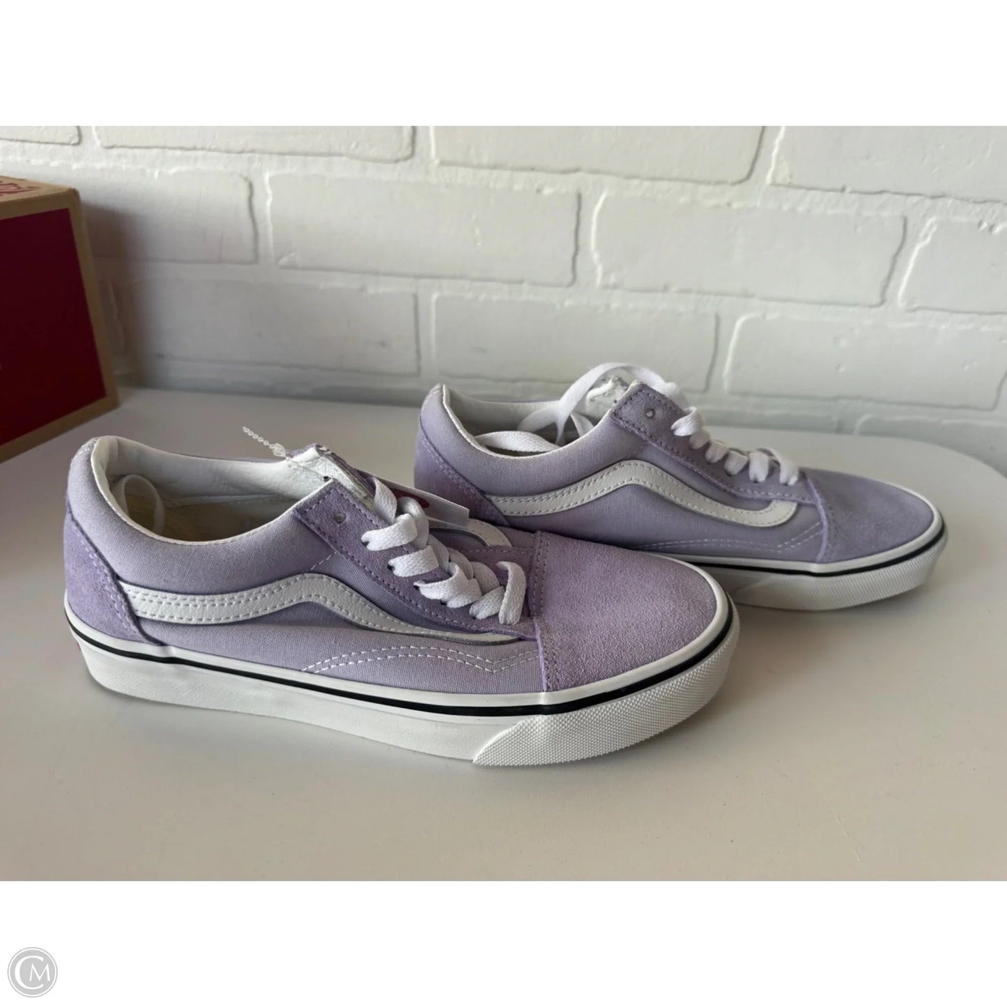 Shoes Sneakers By Vans In Purple & White, Size: 6.5