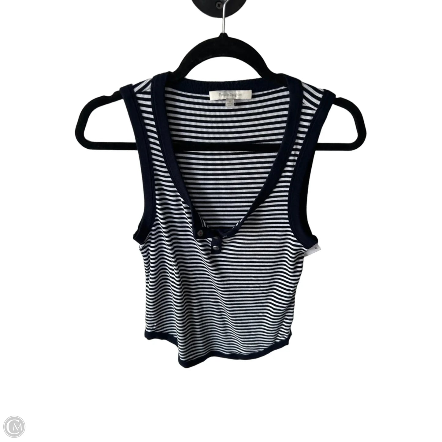 Top Sleeveless By Favorite Daughter In Blue & White, Size: M