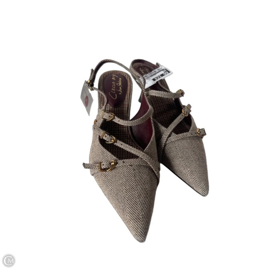 Shoes Heels Kitten By Sam Edelman In Brown & Tan, Size: 9