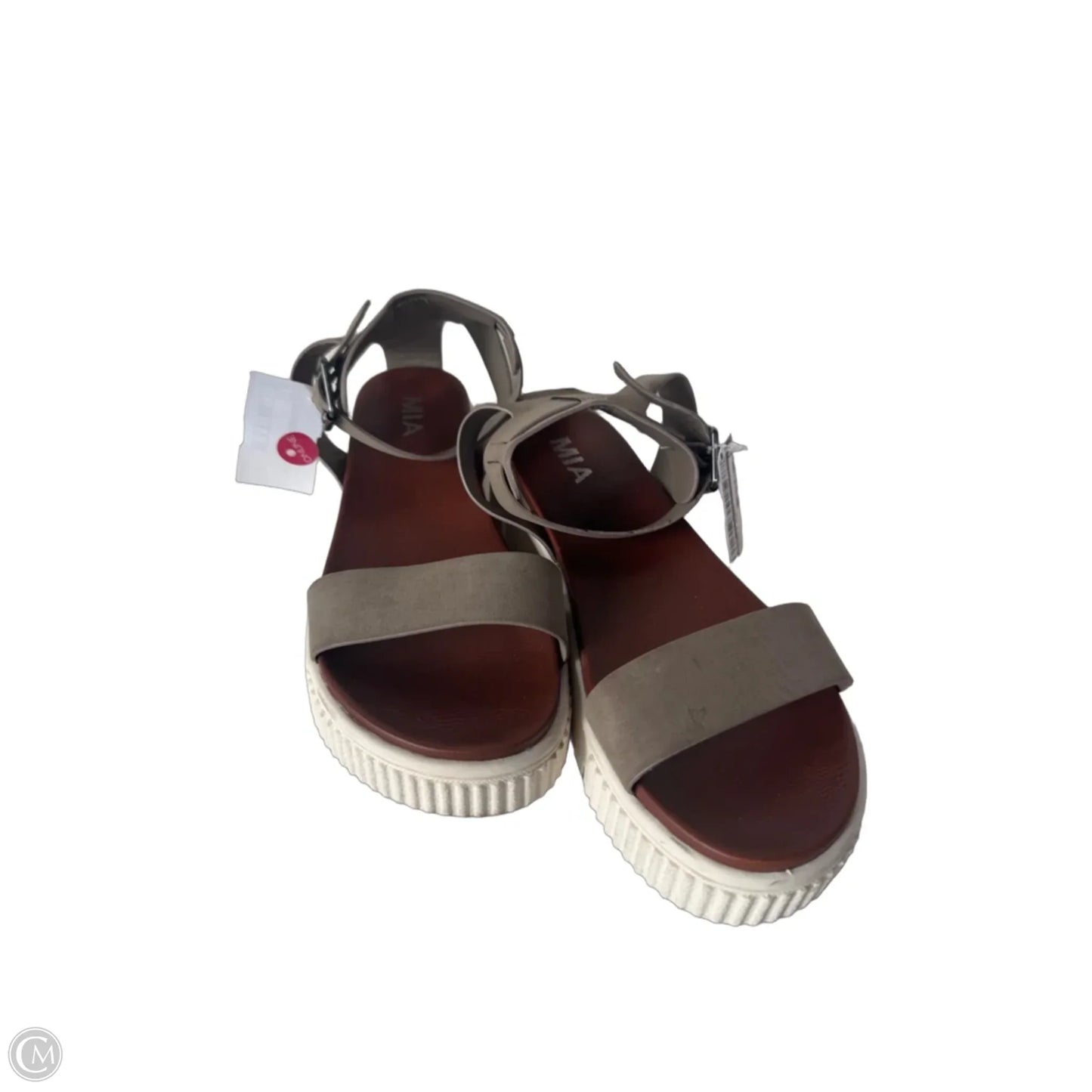 Sandals Flats By Mia In Brown & Grey, Size: 9