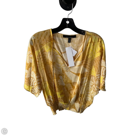 Top Short Sleeve By White House Black Market In Yellow, Size: S