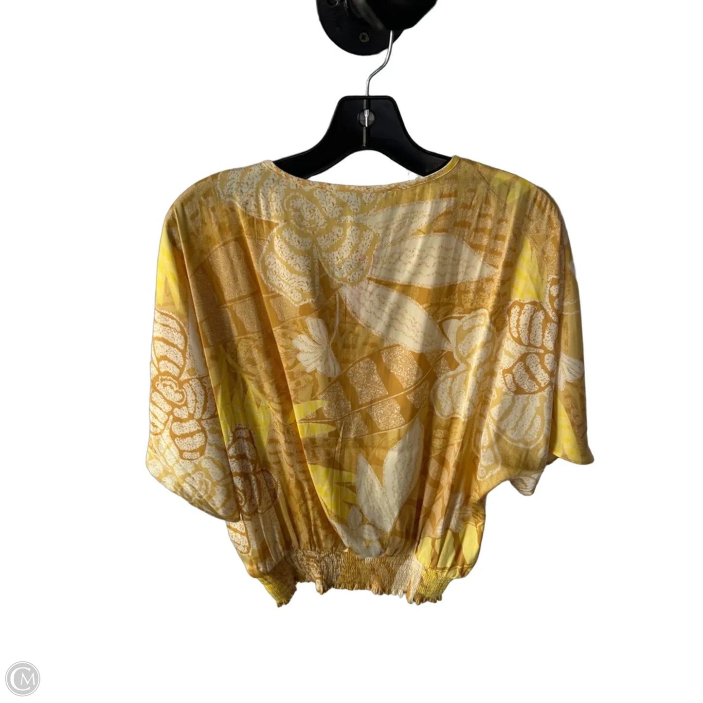 Top Short Sleeve By White House Black Market In Yellow, Size: S