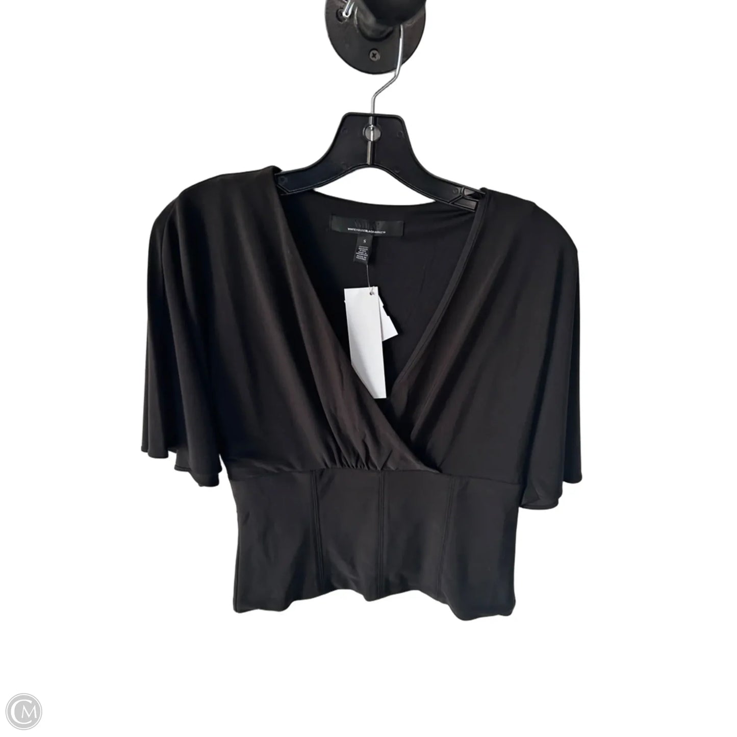 Top Short Sleeve By White House Black Market In Black, Size: S