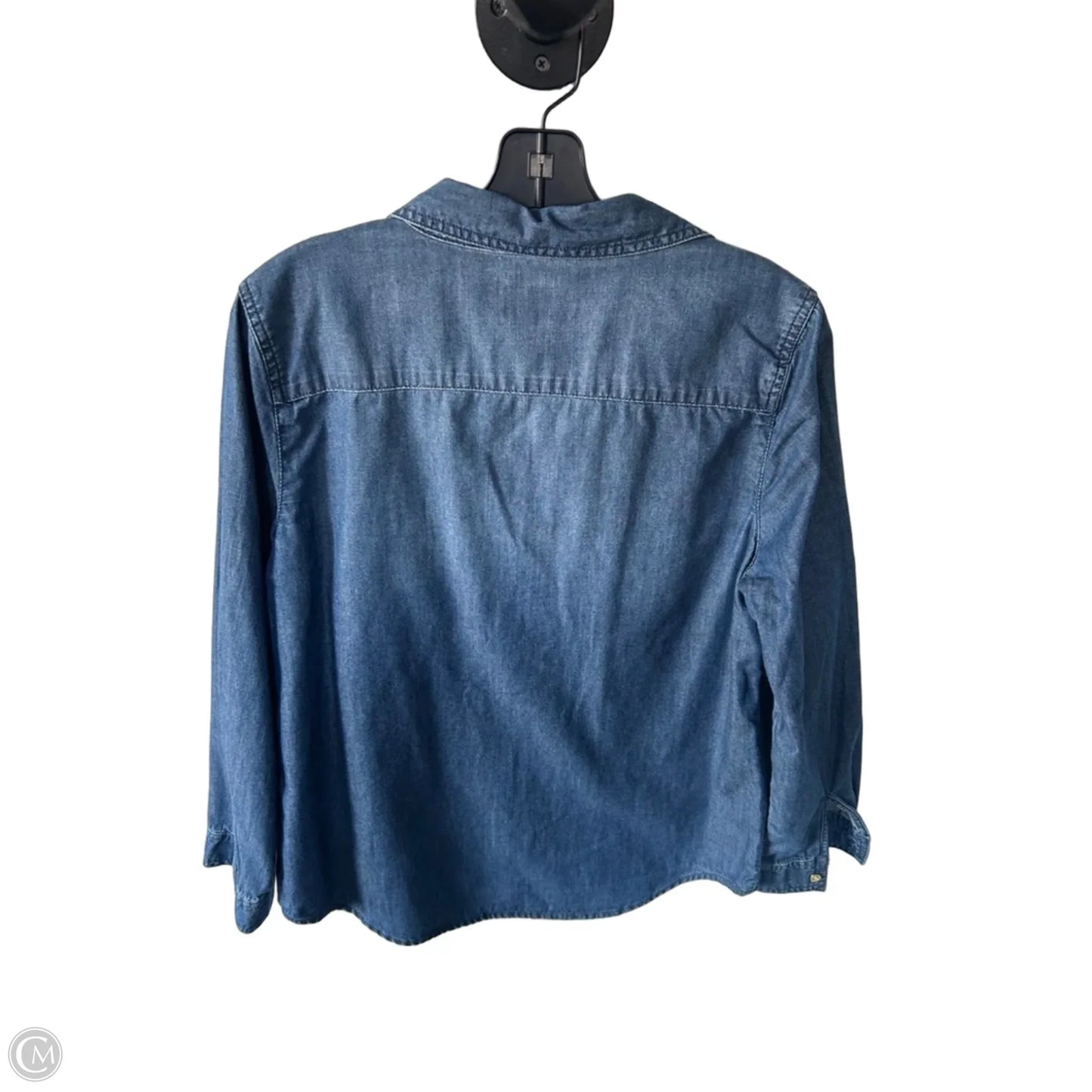 Top Long Sleeve By Chicos In Blue Denim, Size: M