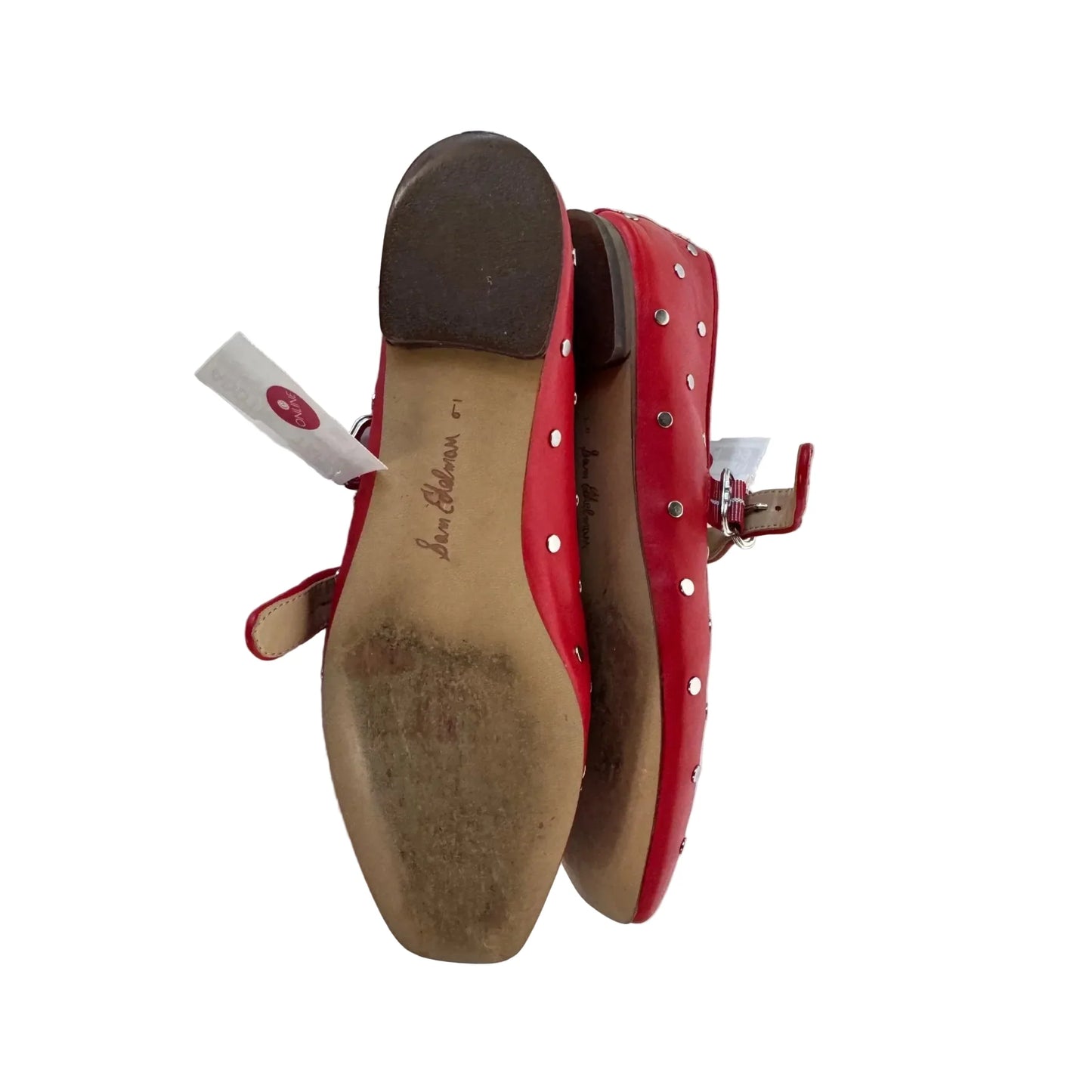 Shoes Flats By Sam Edelman In Red & Silver, Size: 9