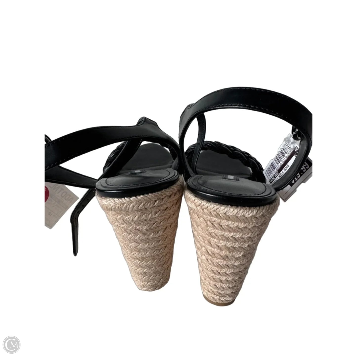 Sandals Heels Wedge By Nine West In Black & Tan, Size: 10