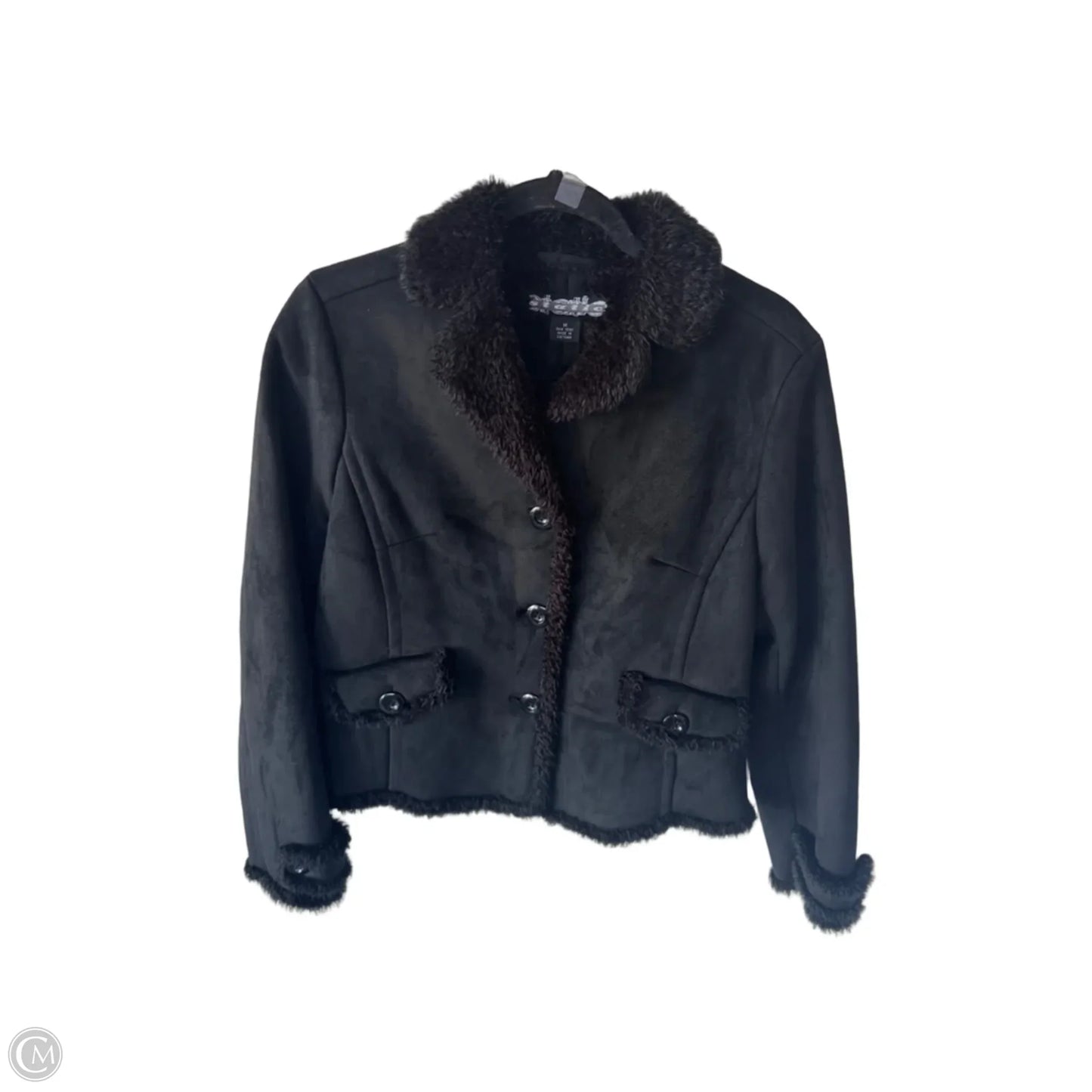 Jacket Moto By Clothes Mentor In Black, Size: M