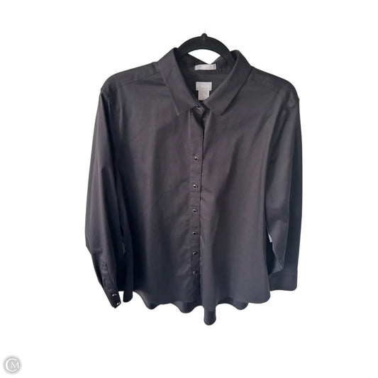 Top Long Sleeve By Chicos In Black, Size: Xl