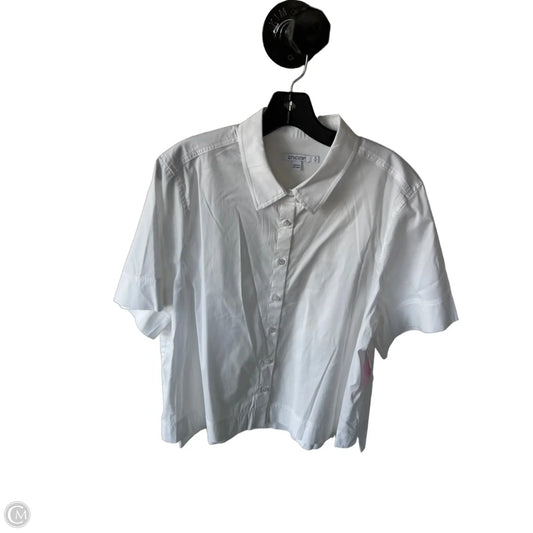 Top Short Sleeve By Chicos In White, Size: Xl