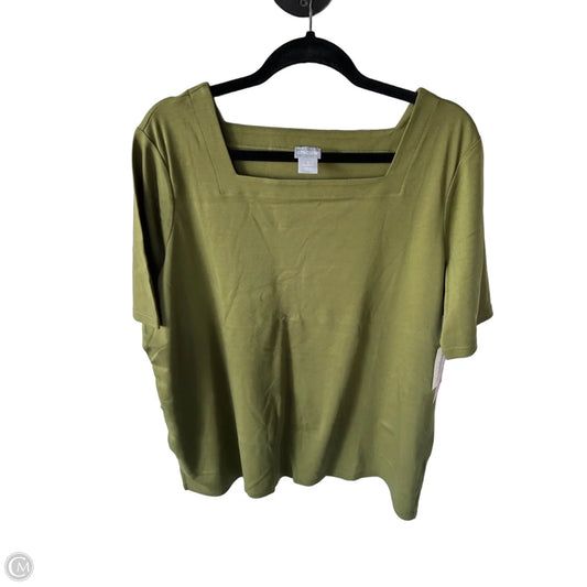 Top Short Sleeve By Chicos In Green, Size: Xl