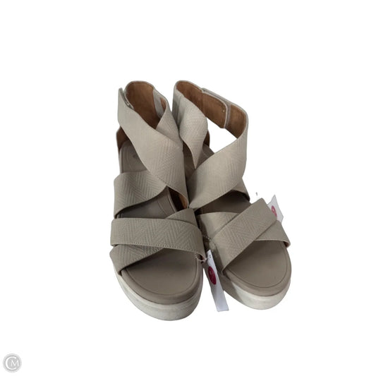 Sandals Heels Wedge By Sofft In Tan, Size: 9