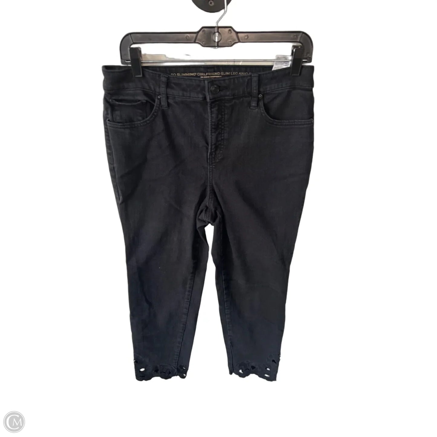 Jeans Boyfriend By Chicos In Black Denim, Size: 8